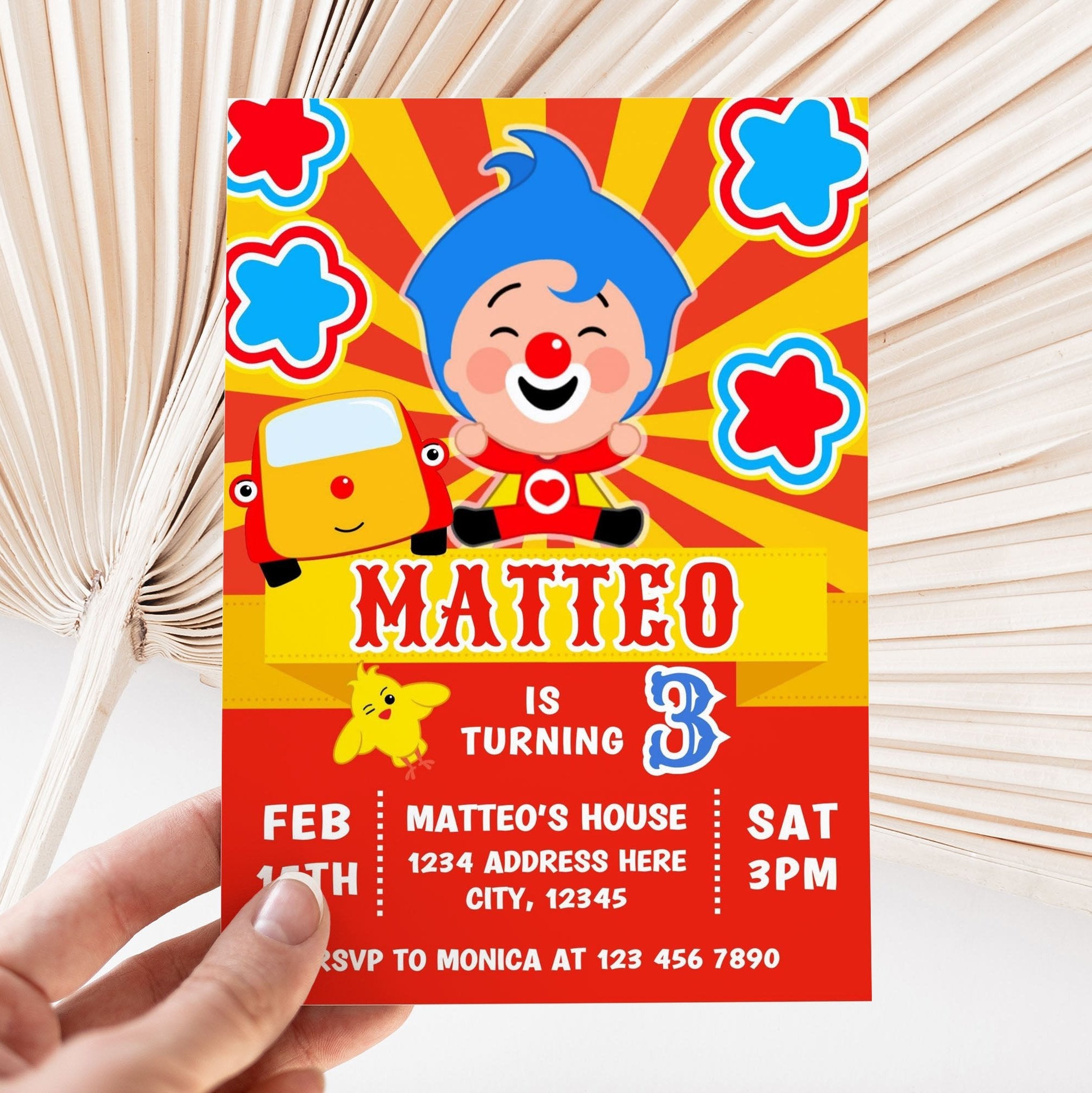 Invitaciones editables y material imprimible para fiestas de Plim Plim –  Mama Life Printables, image size:1999x2000