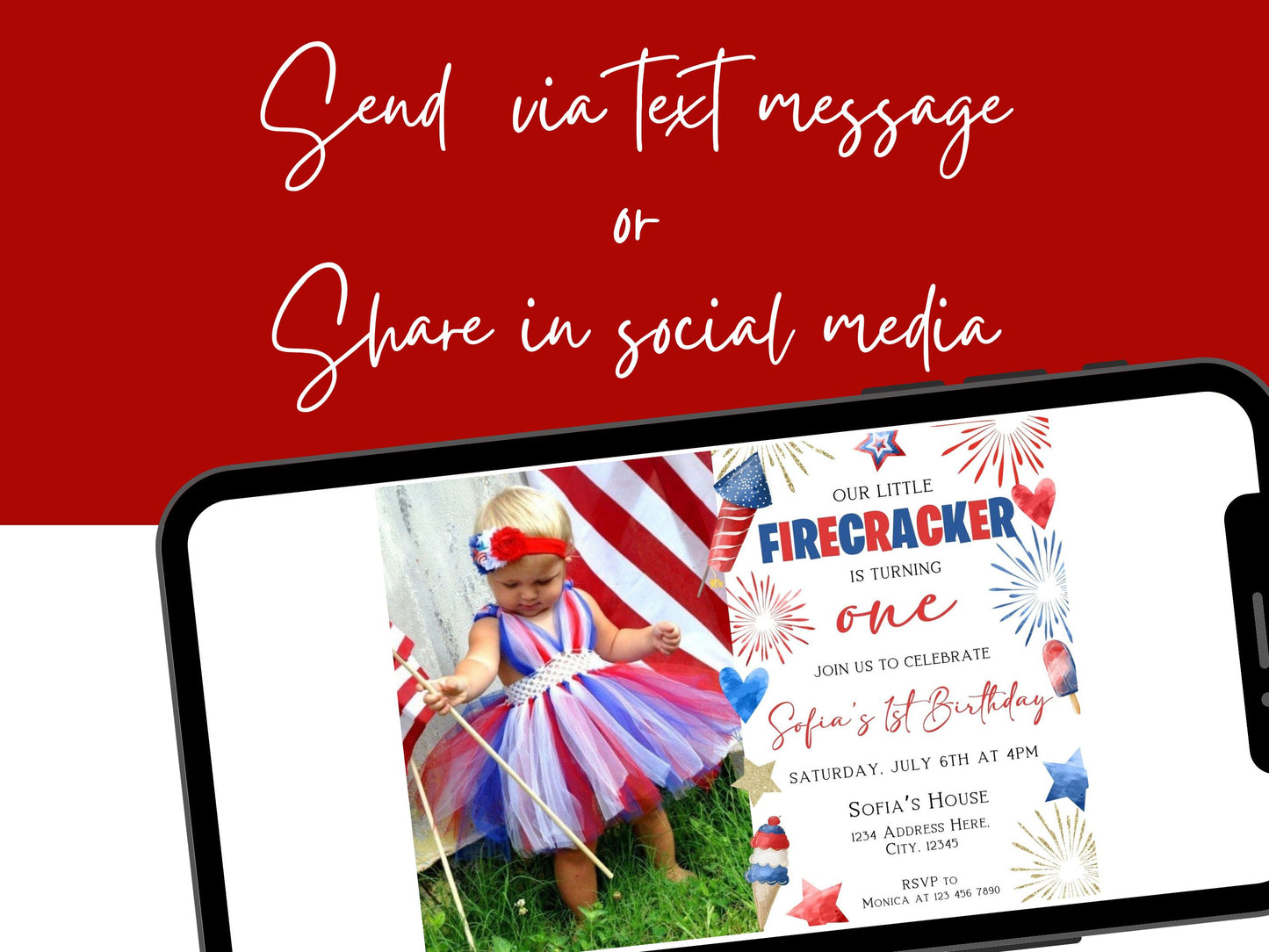 editable 4th of july birthday invite