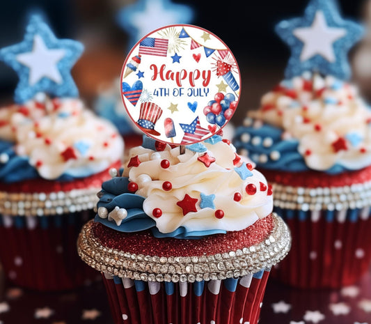 4th of July Cupcake Toppers