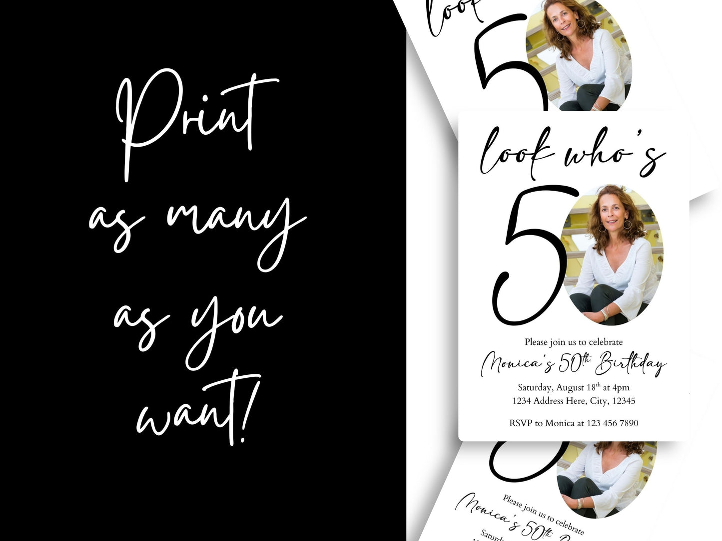 50th birthday digital invitation