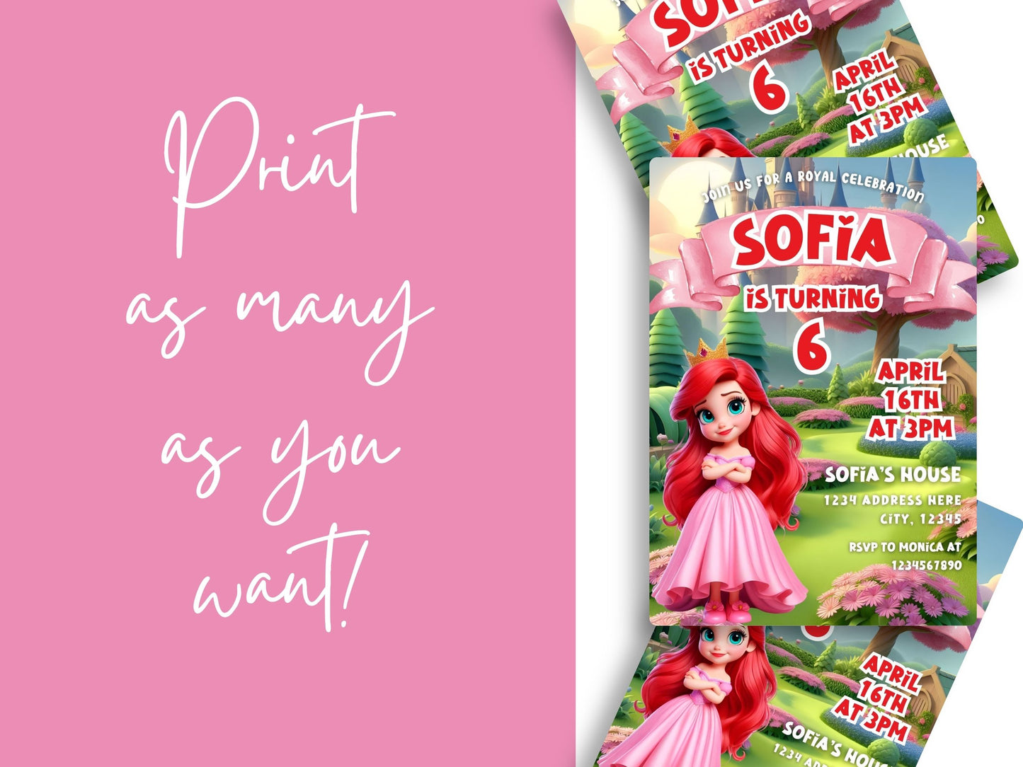 baby princess birthday invitation