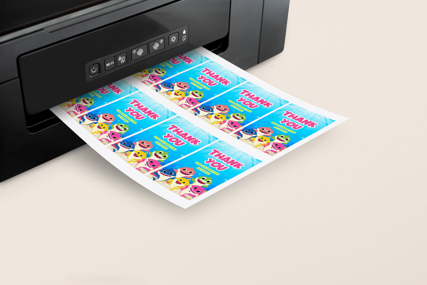 baby shark free favor tags