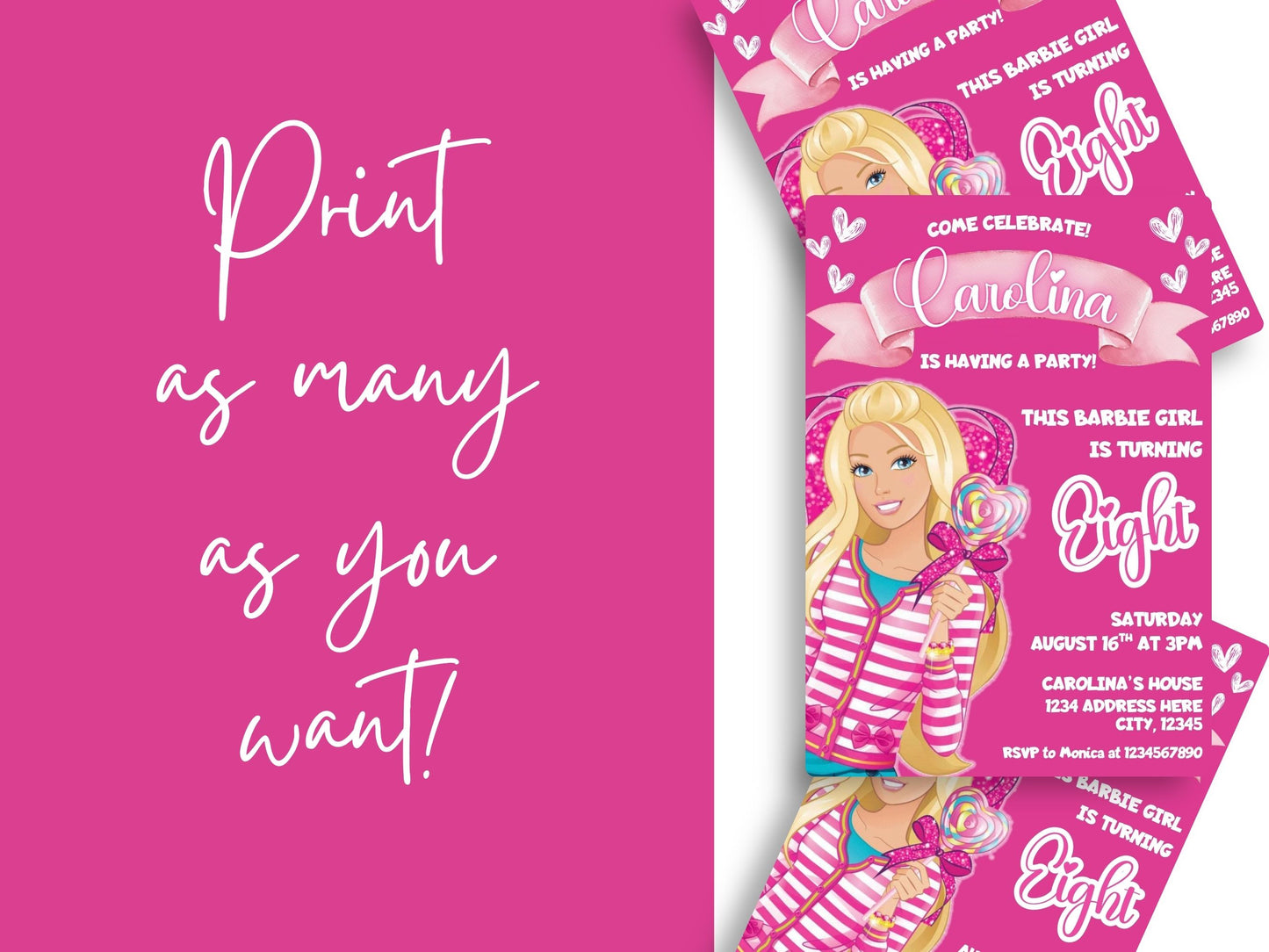 Barbie invitation template