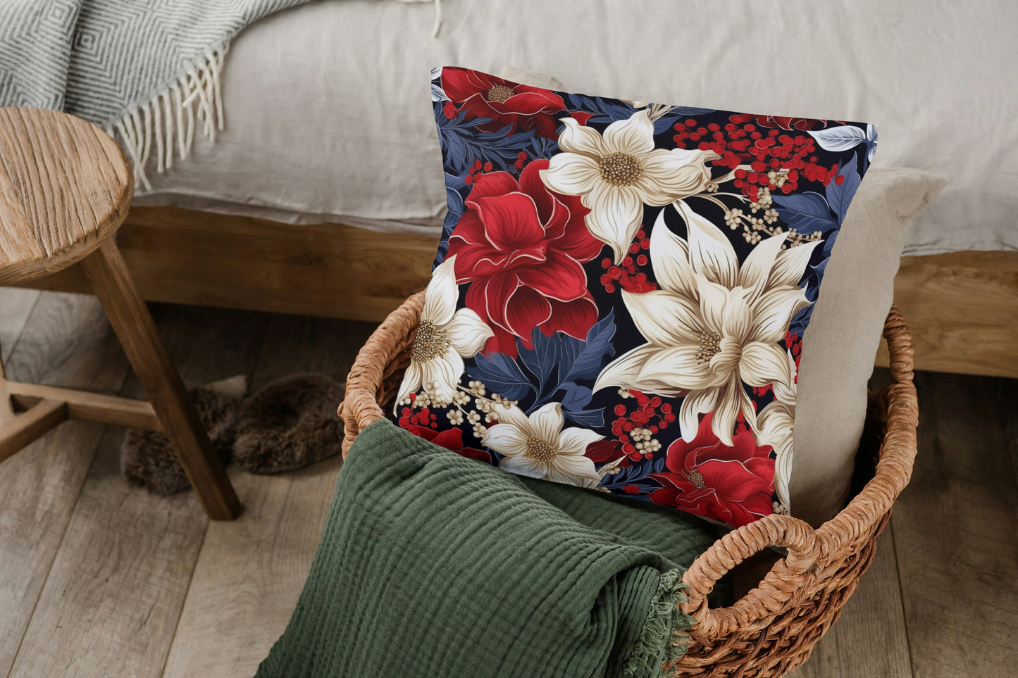 Christmas Flowers Digital Papers | Christmas Patterns - Digital Artwork - Mama Life Printables