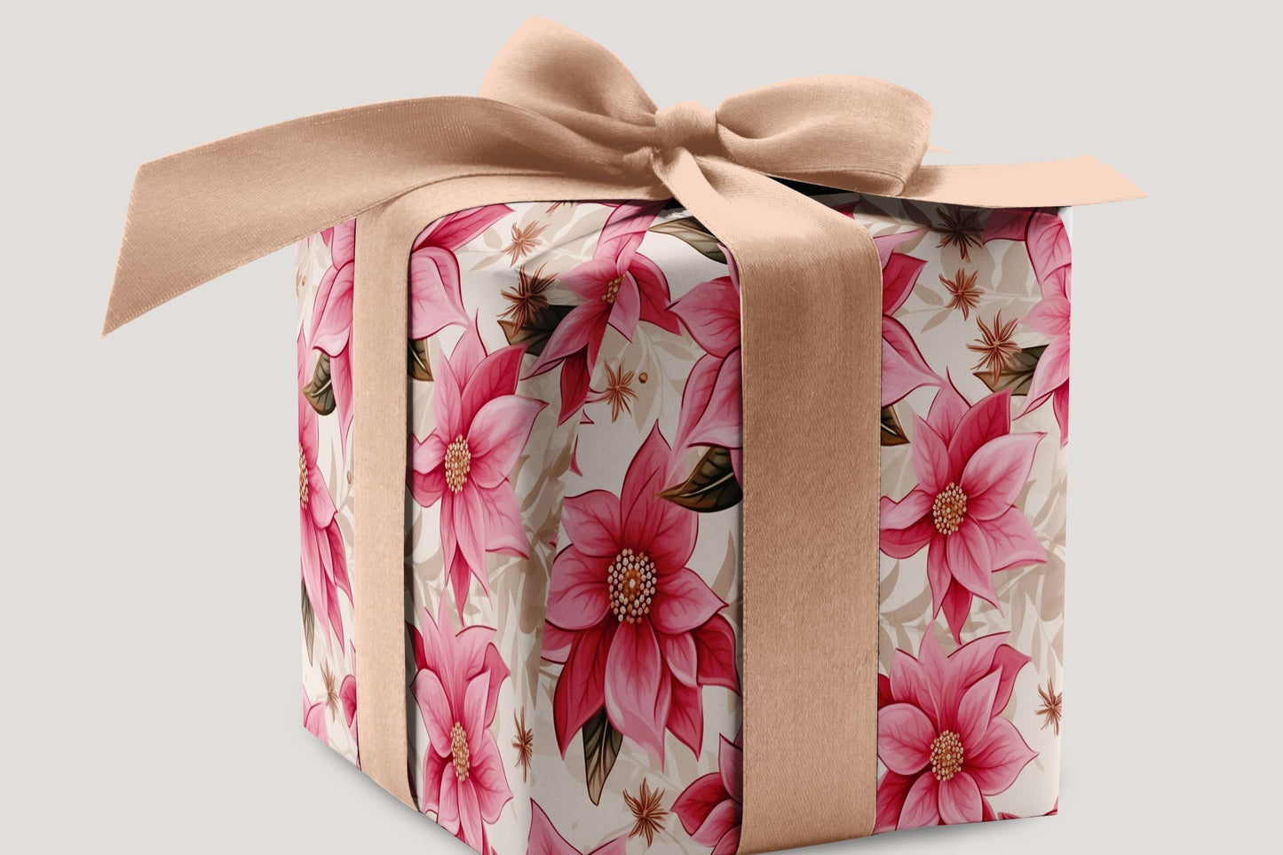 Christmas Flowers Digital Papers | Christmas Patterns - Digital Papers - Mama Life Printables