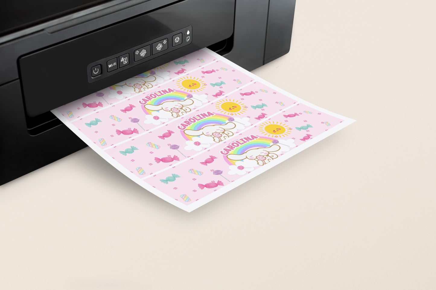 Editable Cinnamoroll water bottle labels