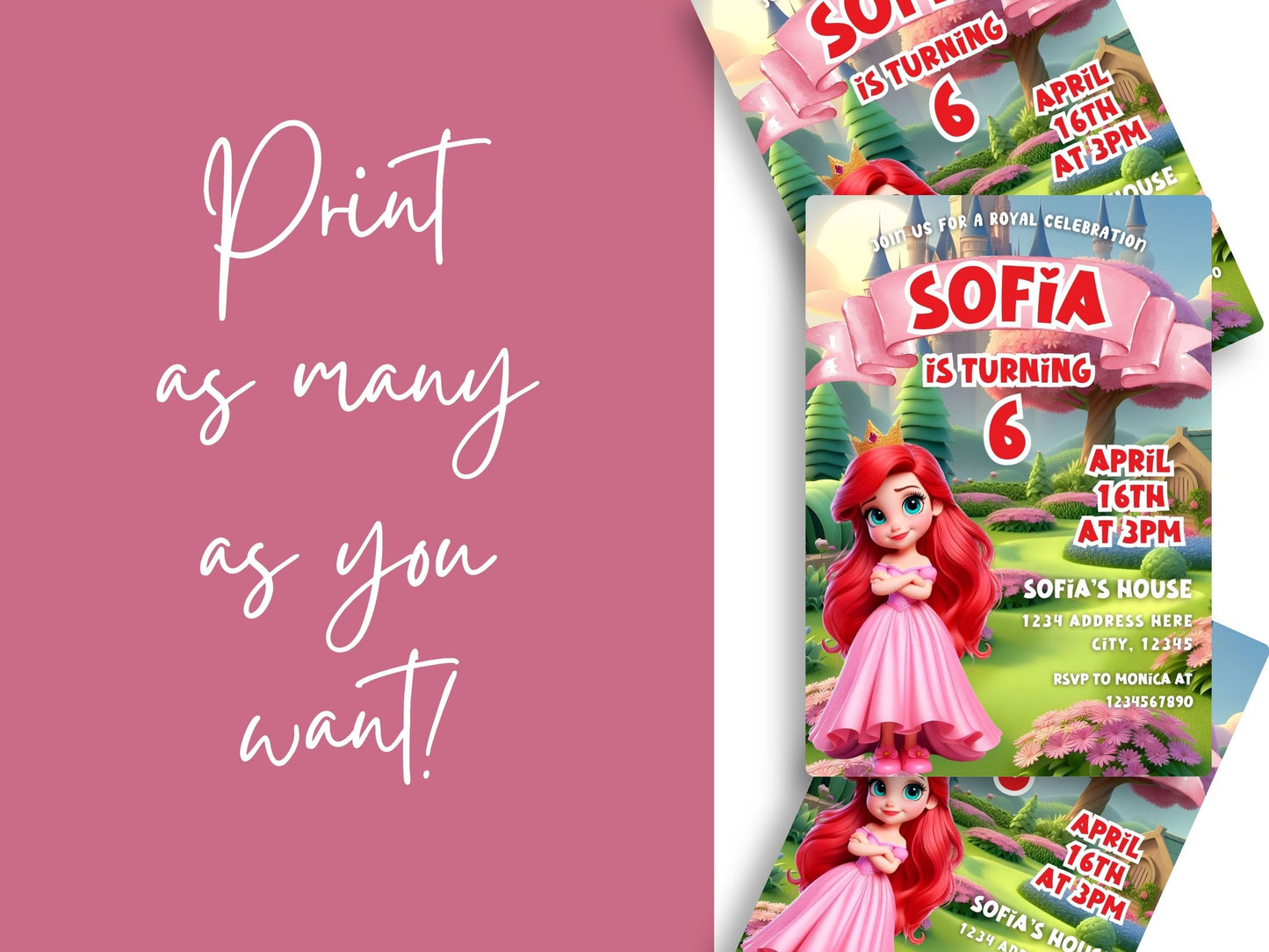 Snow White Birthday Invitation - Canva Template