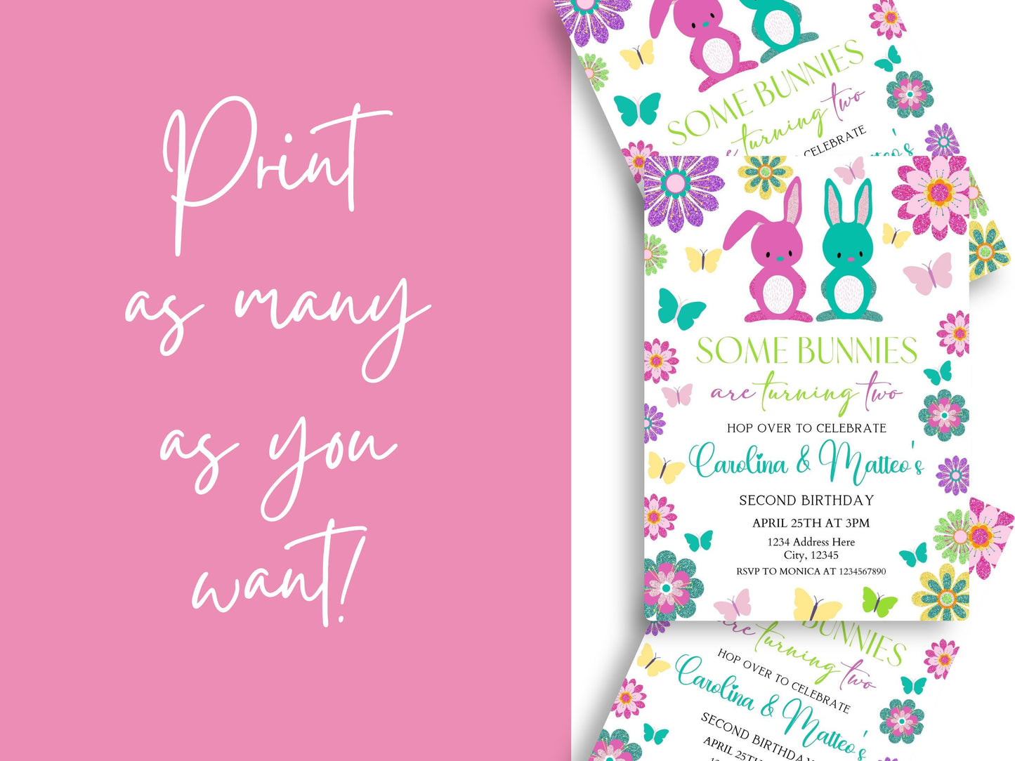 Bunny Birthday Invitation