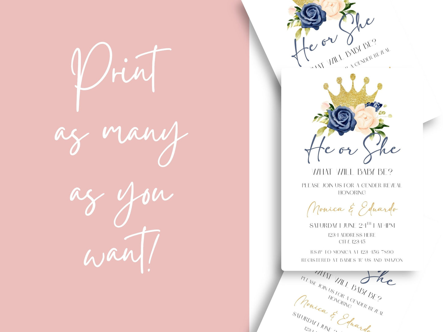 gender reveal invitation template