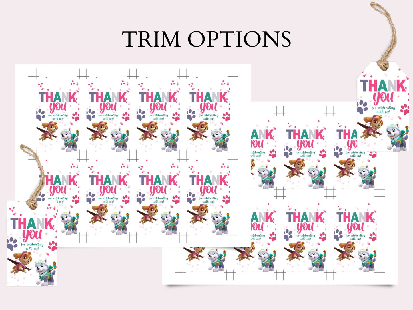 Girl Paw Patrol Thank You Tags - Party Favors - Mama Life Printables