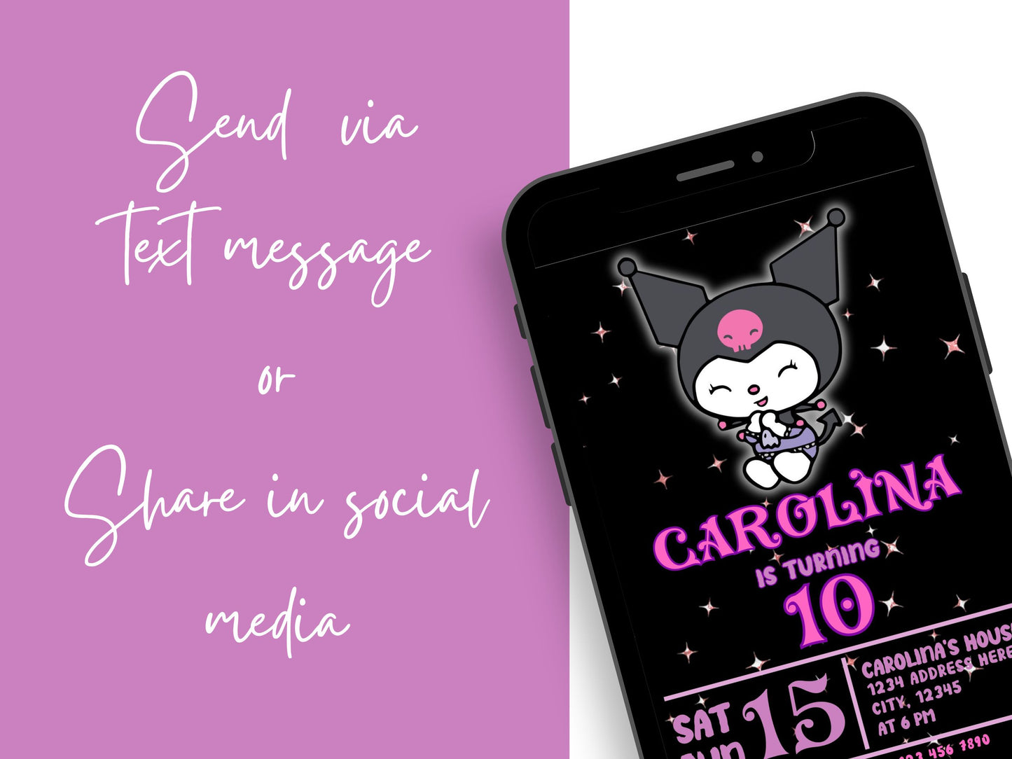 kuromi invitation template