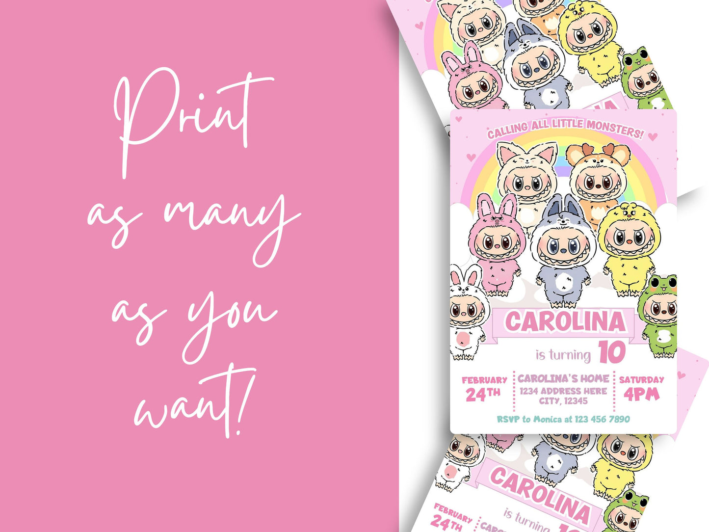 Labubu birthday invitation