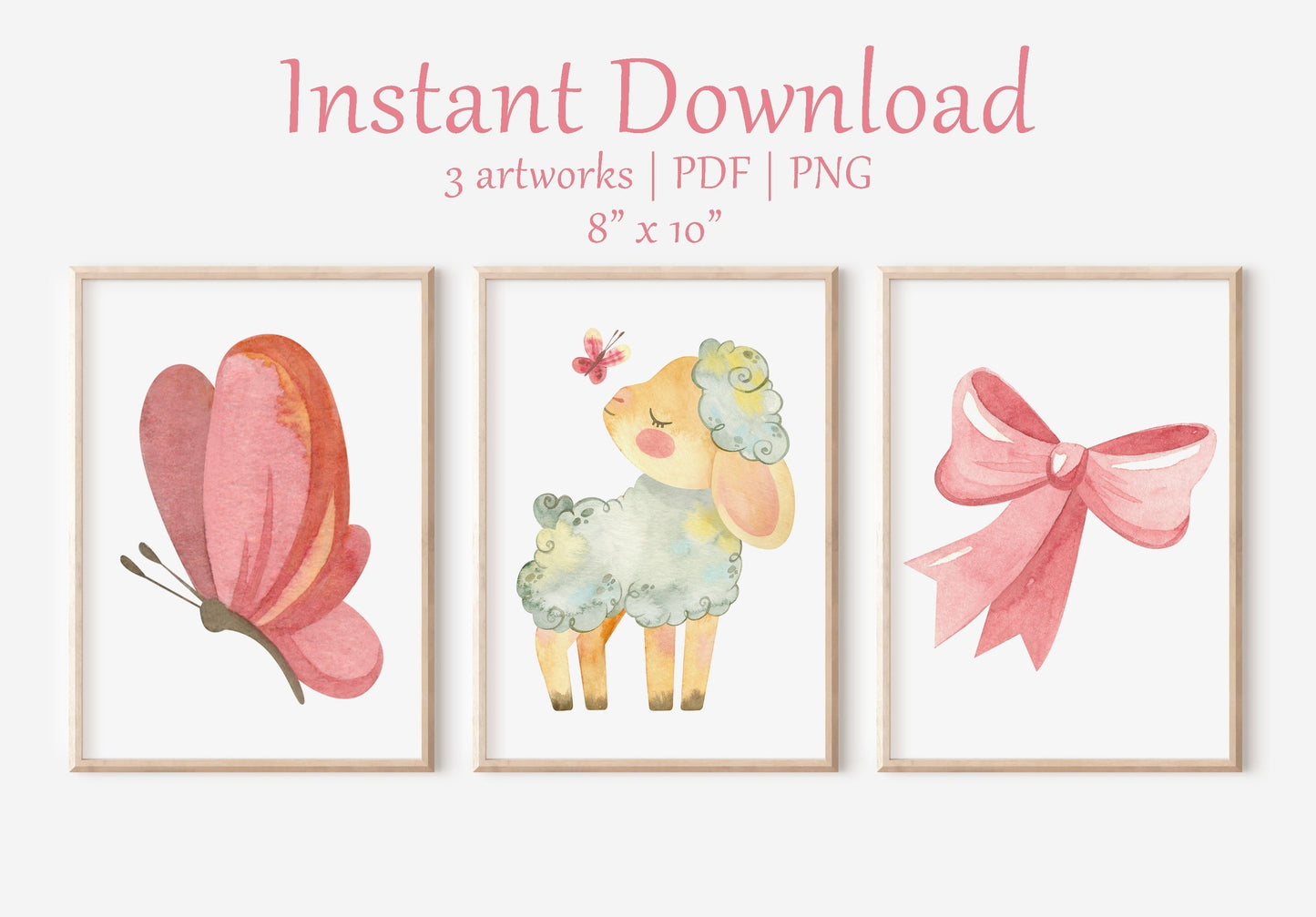 Lamb-Themed Nursery | Kids' Room Wall Art - Digital Artwork - Mama Life Printables