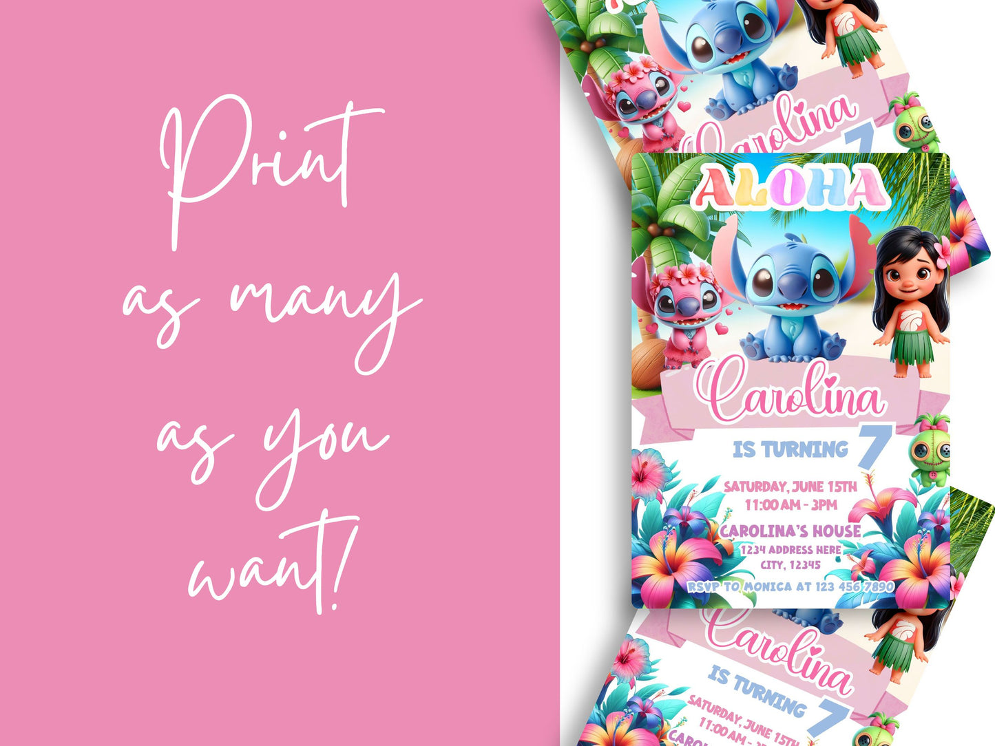 lilo stitch birthday invitation