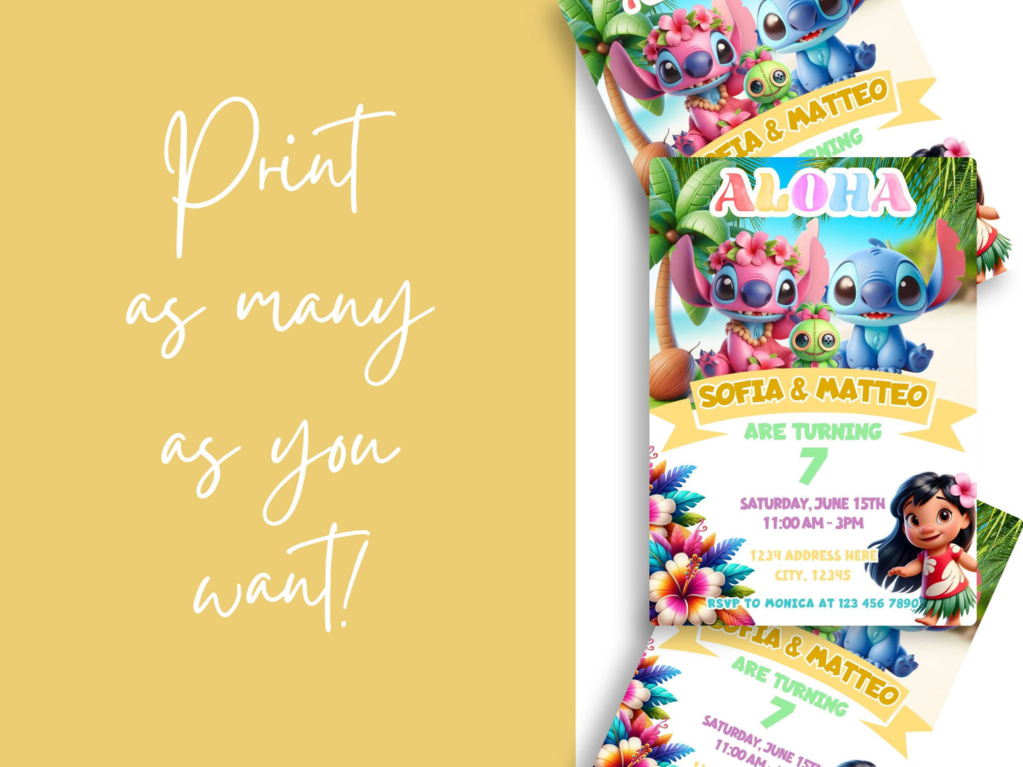 Joint birthday invitation template