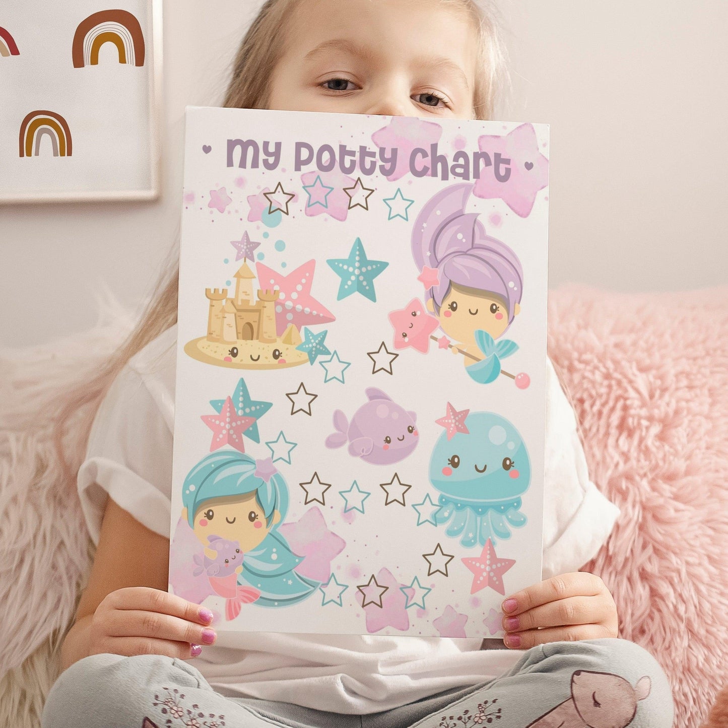 Mermaid Potty Training Chart - Kids Reward Chart - Mama Life Printables