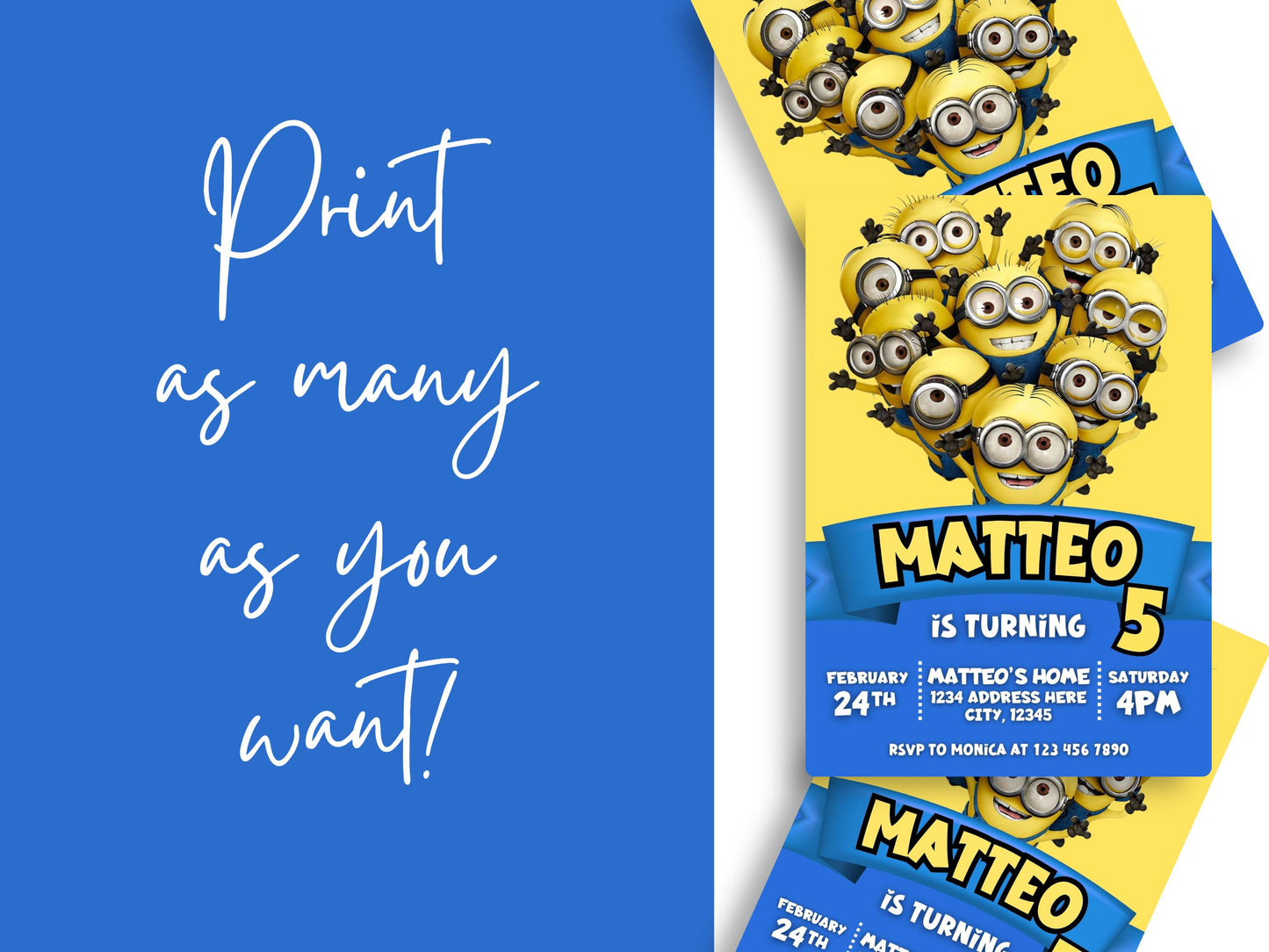 despicable me minions birthday invitation