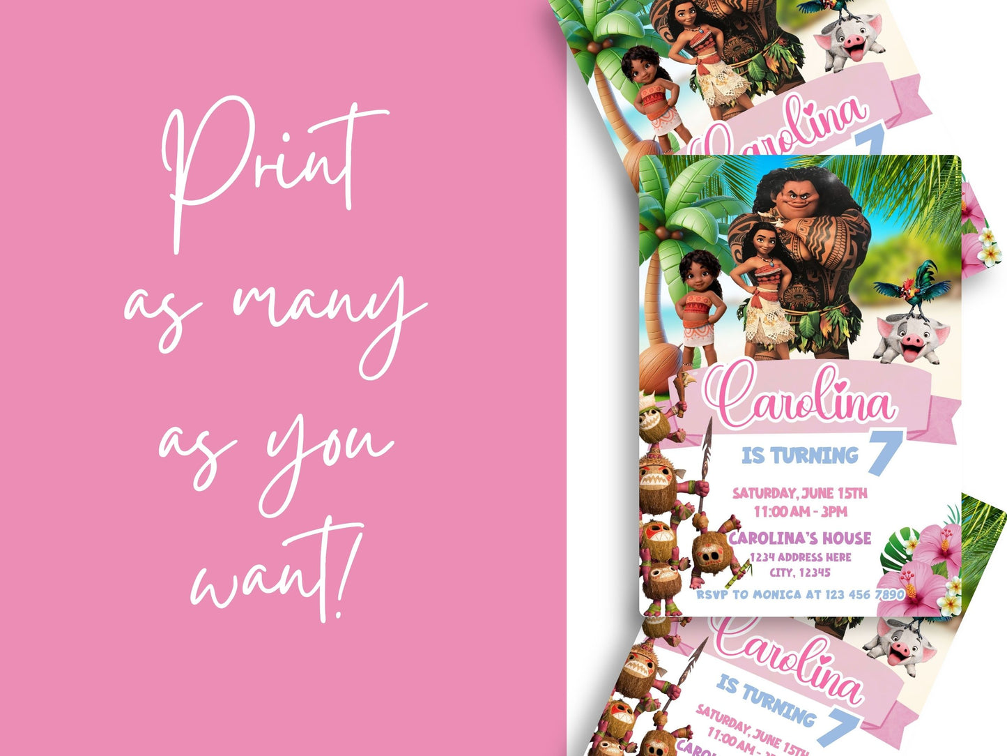 Moana 2 invitation template