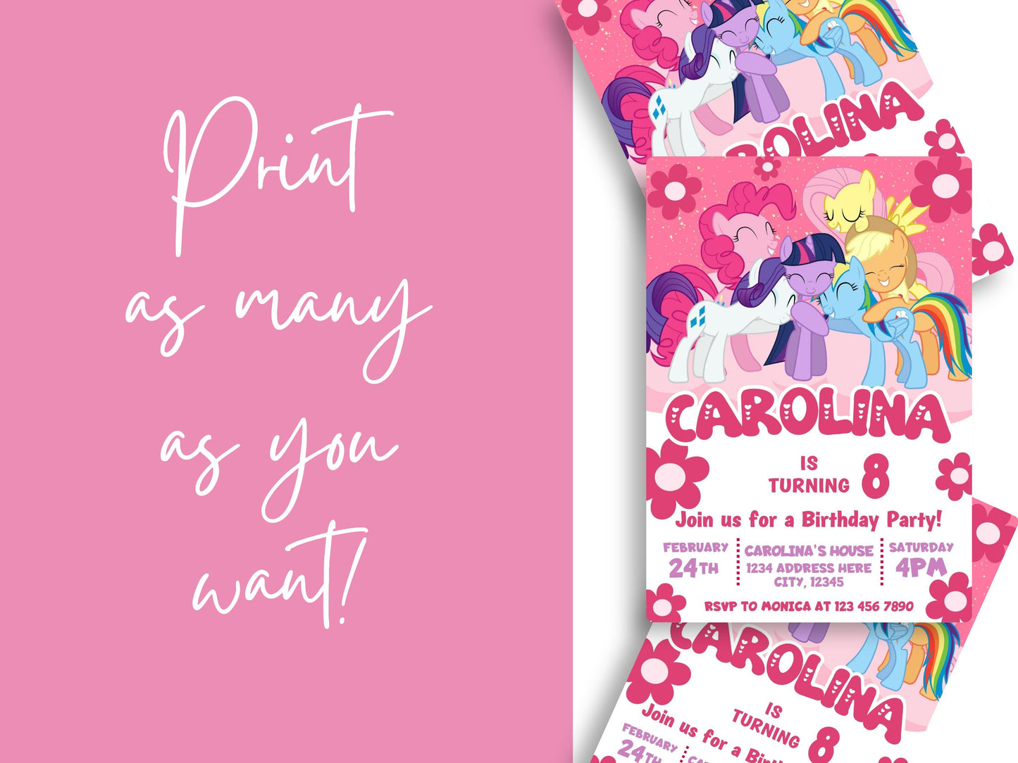 my little pony editable invitation