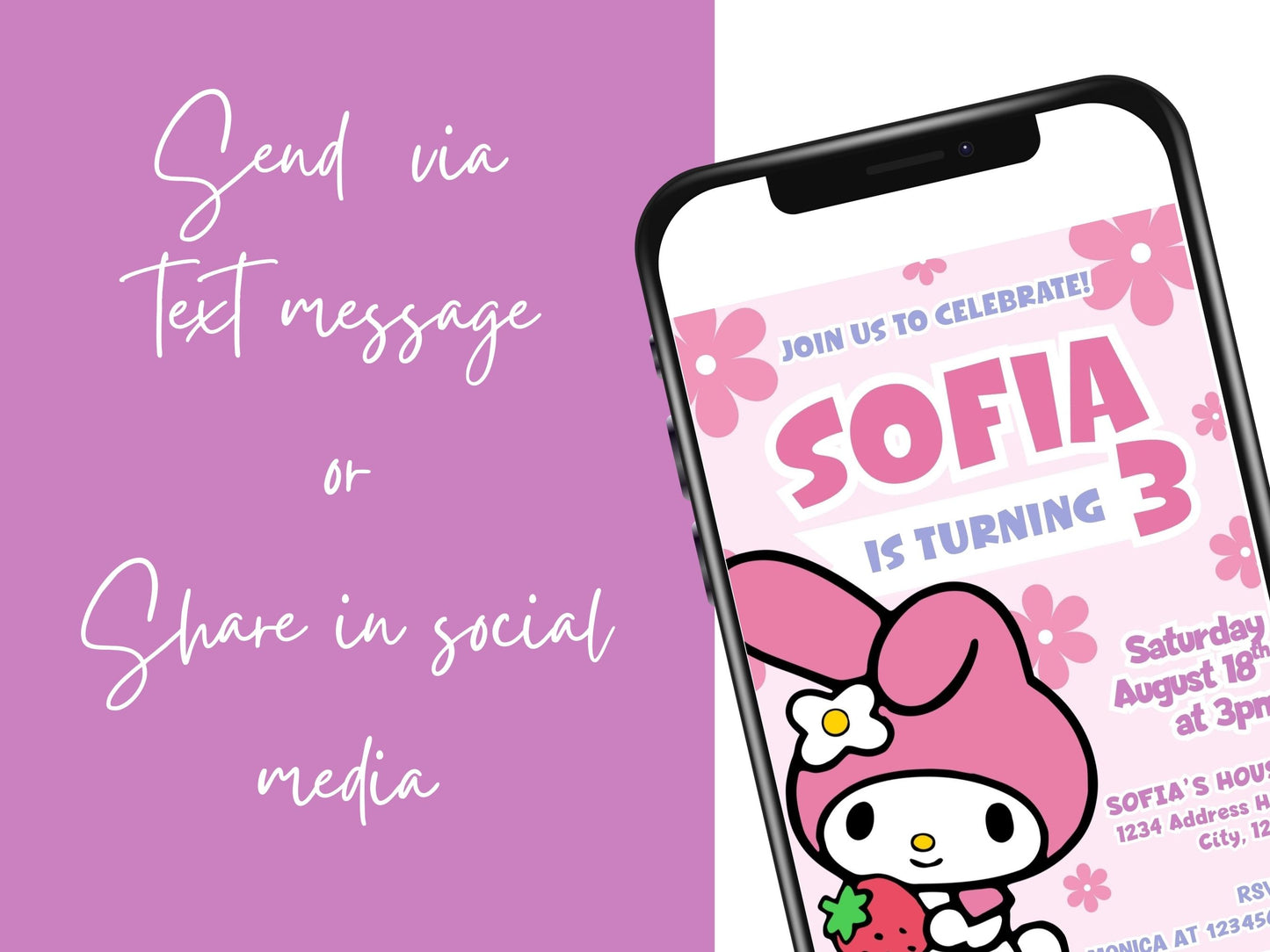 My Melody digital invitation