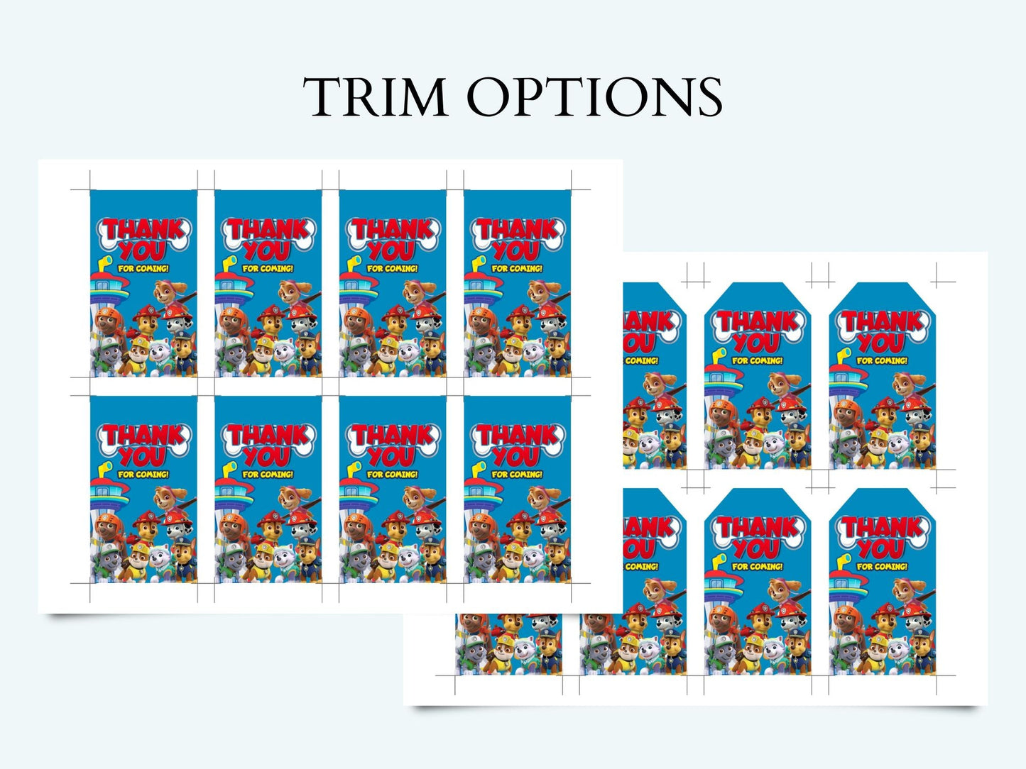 Paw Patrol Thank You Tags - Party Favors - Mama Life Printables