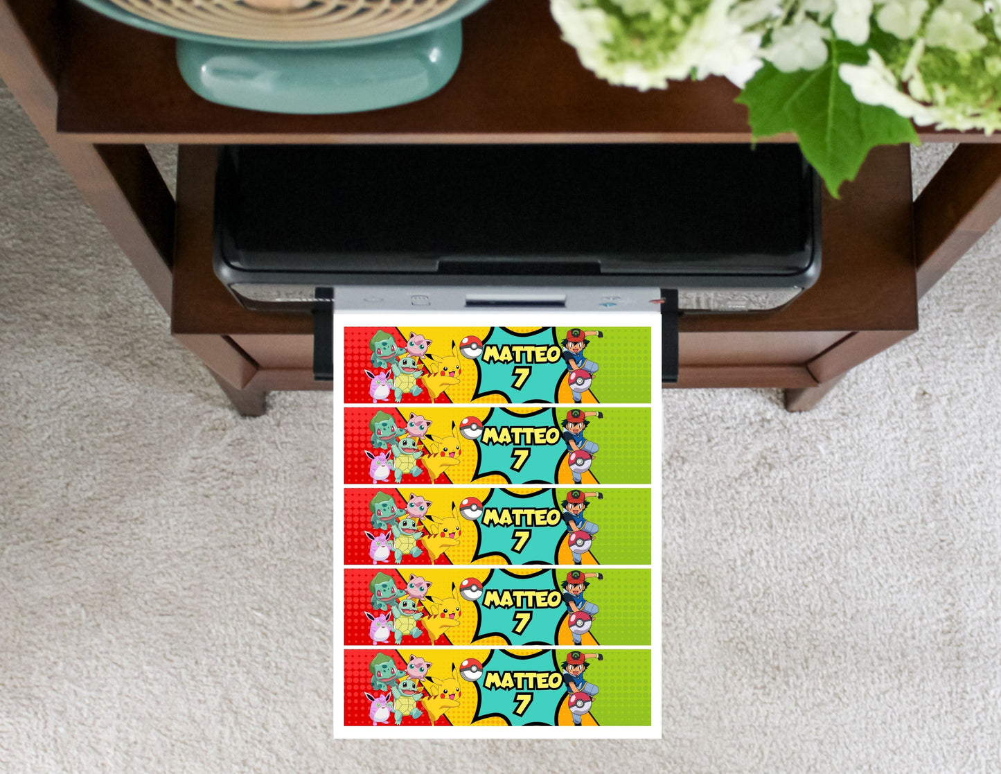 Pokémon Water Bottle Labels - Canva Template - Party Supplies - Mama Life Printables