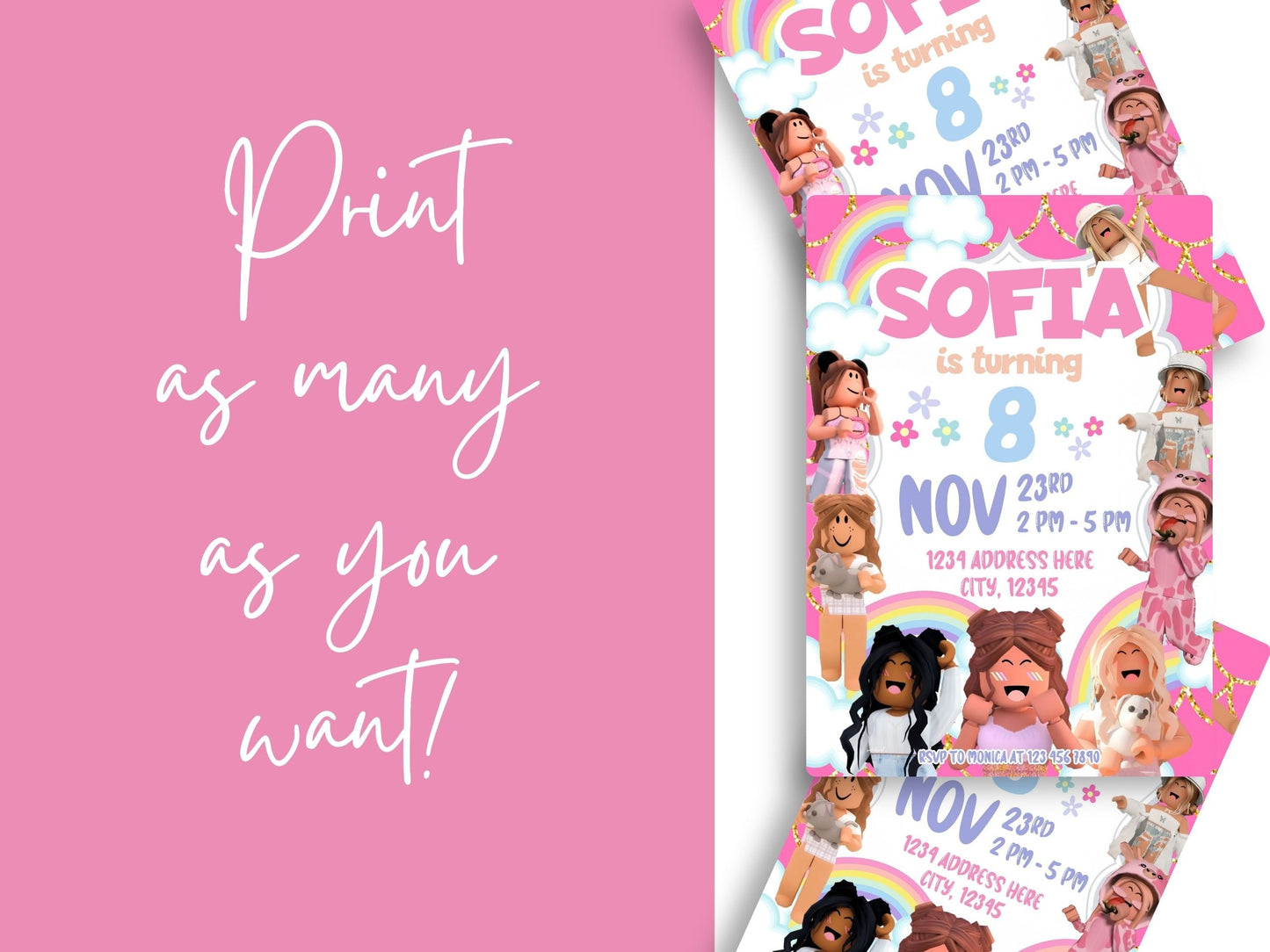 Roblox Birthday Invitation - Canva Template - Invitations - Mama Life Printables