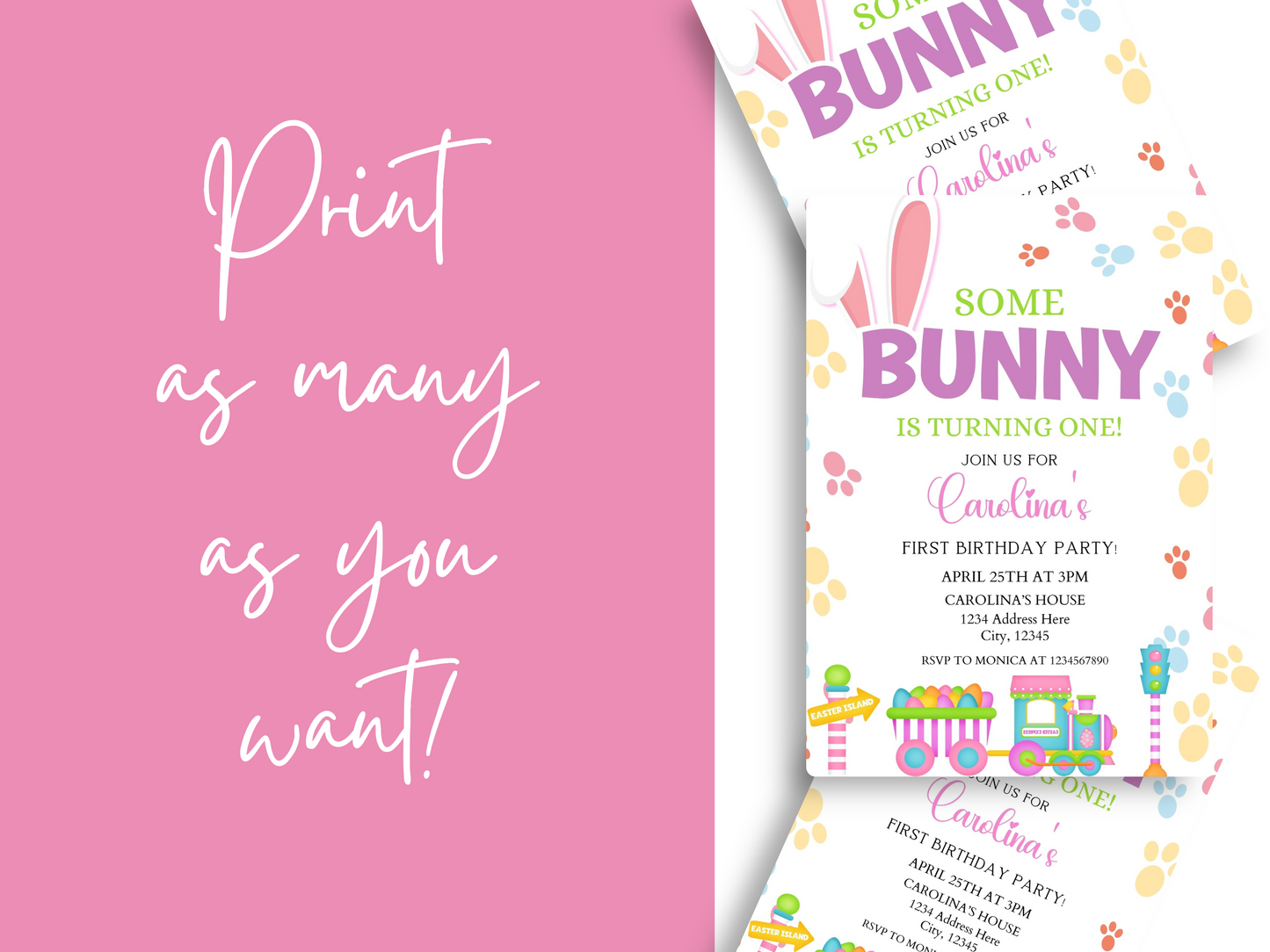 Easter First Birthday Invitation