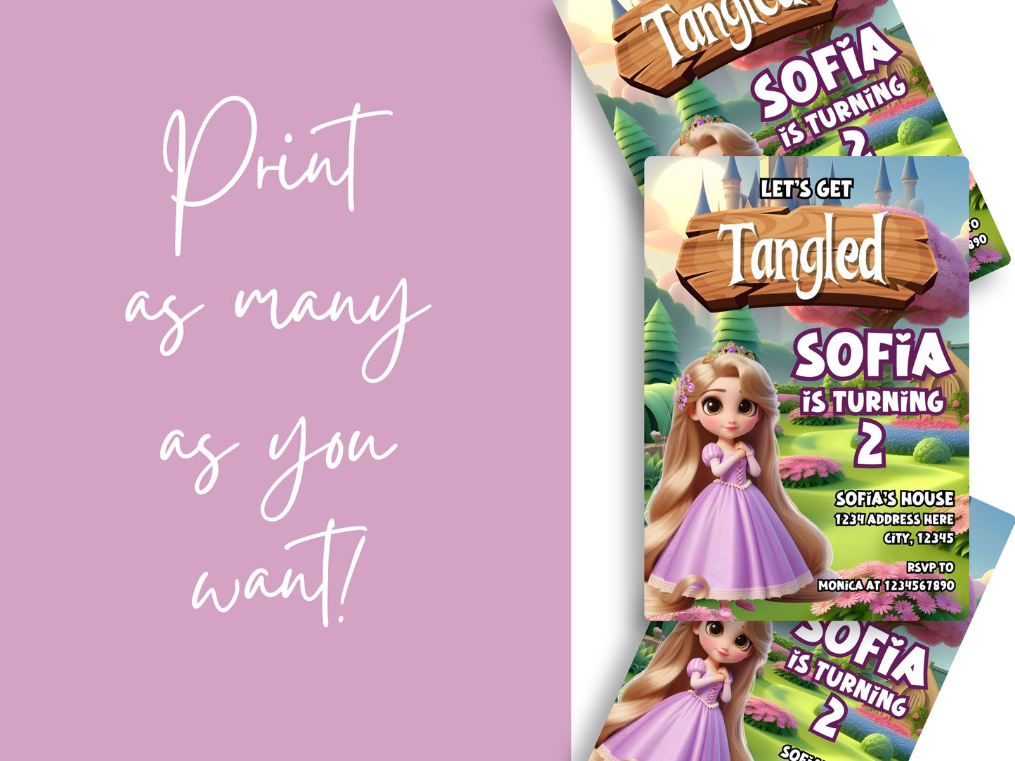 Rapunzel Birthday Invitation