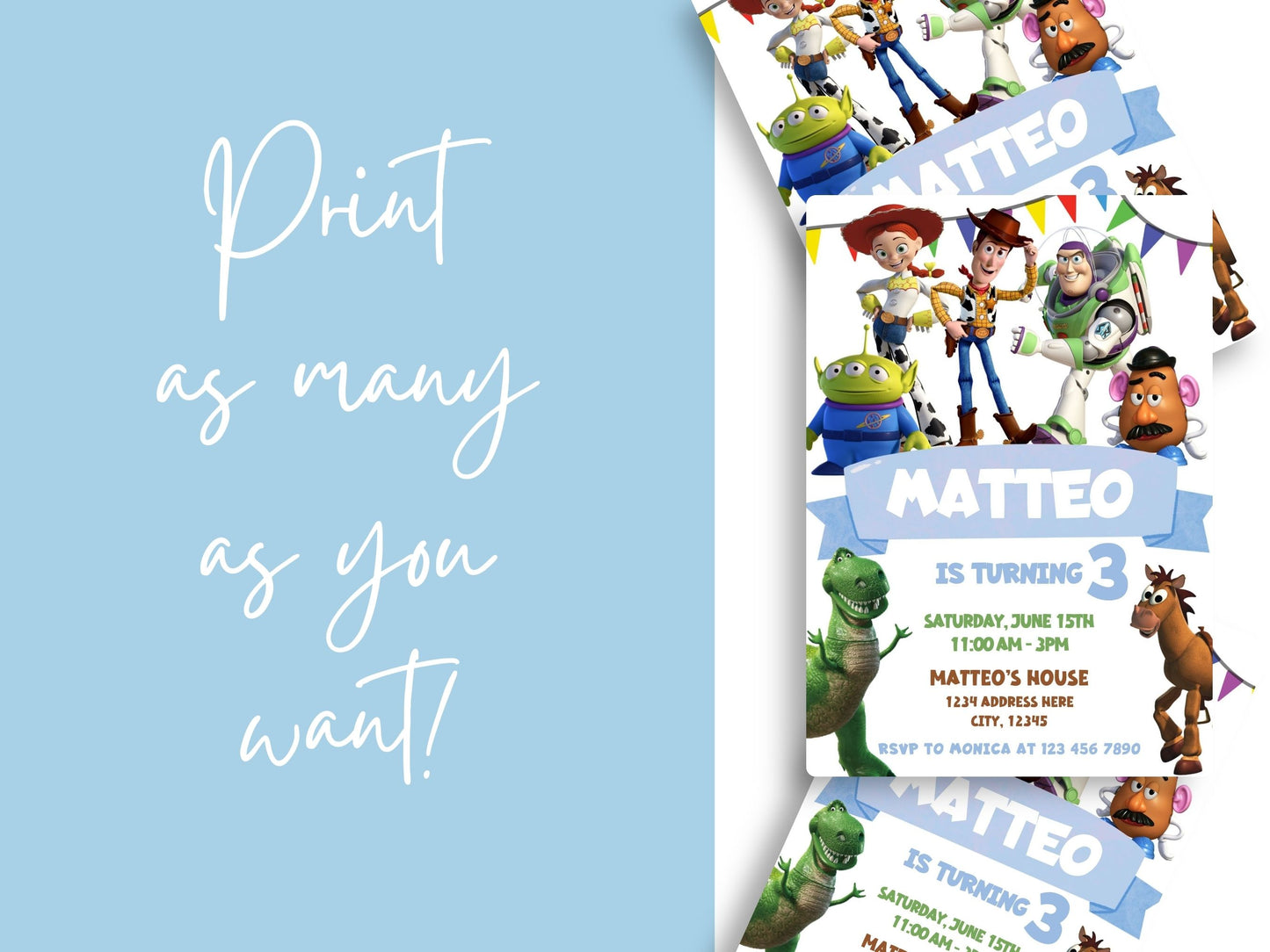 toy story editable invitation