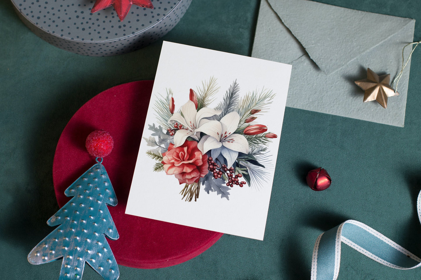 Watercolor Christmas Flowers PNG Cliparts - Digital Artwork - Mama Life Printables