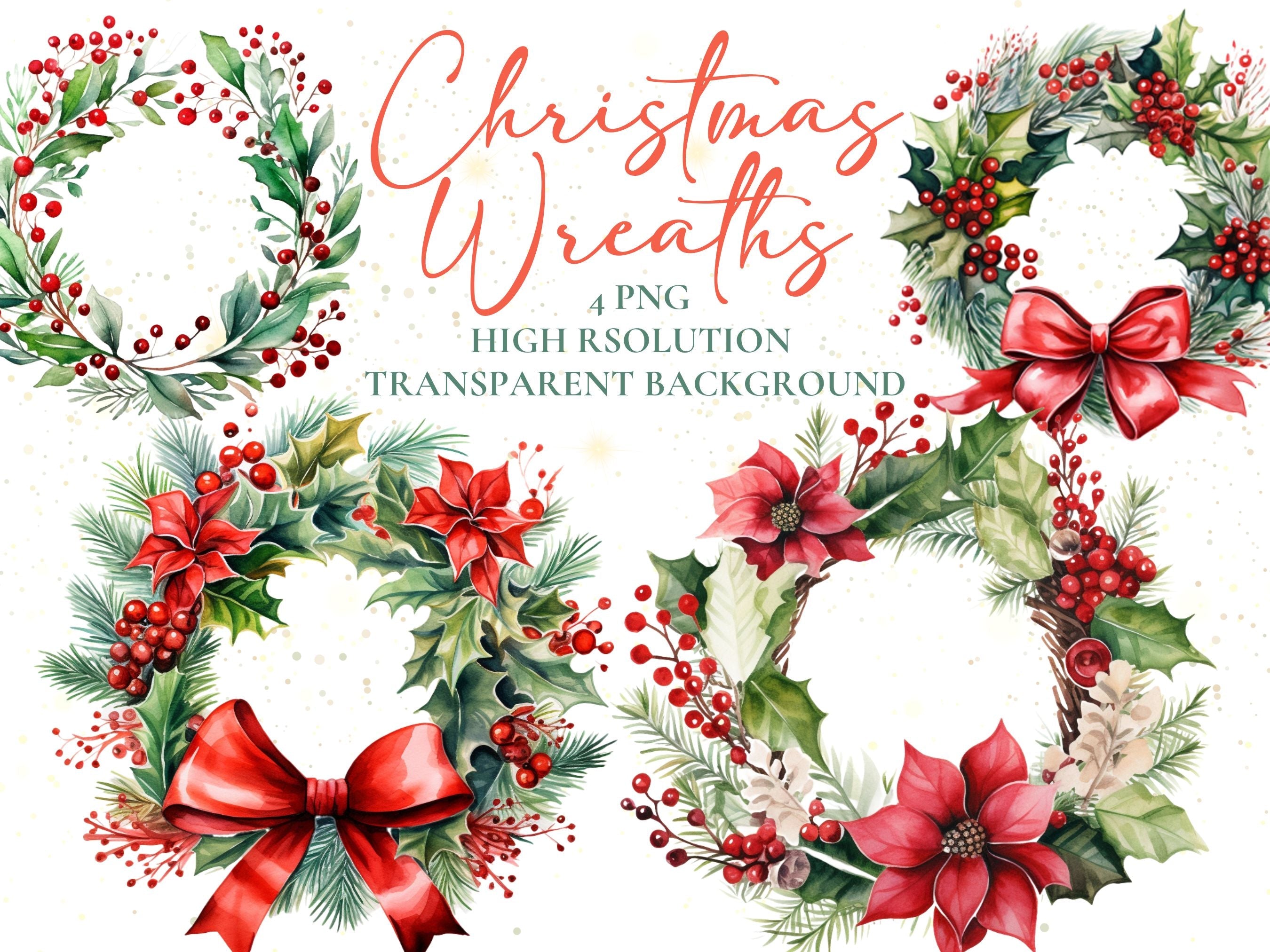 watercolor christmas wreaths png cliparts digital artwork mama life printables 163222 christmas wreaths png clip arts