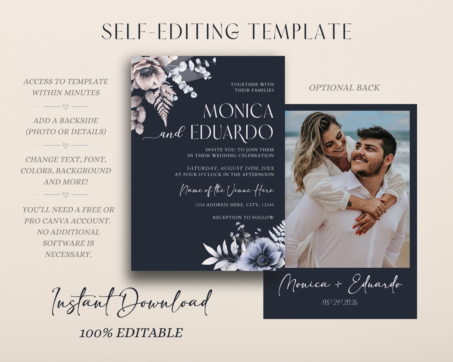 Wedding Invitation Set - Canva Template - Wedding Invitation - Mama Life Printables