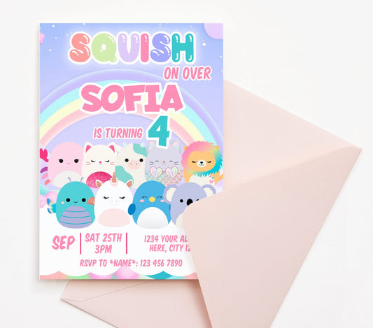 Squish Your Way into the Best Birthday Bash with Squishmallow Invitations - Mama Life Printables