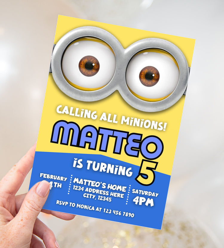 minions editable invitations and party printables