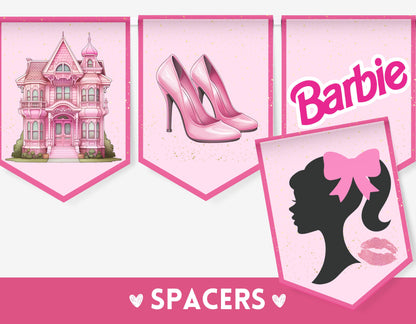 Barbie Party Banner | 1 Flag per Page