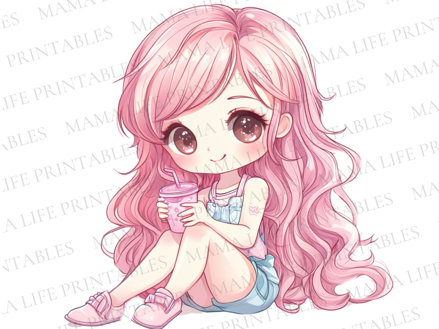 Kawaii Cute Girl PNG Cliparts