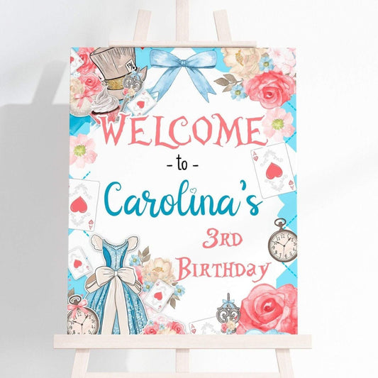 Alice in Wonderland Welcome Sign - Welcome Sign - Mama Life Printables