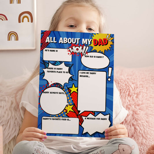 All About my Dad Printable Poster - Poster - Mama Life Printables