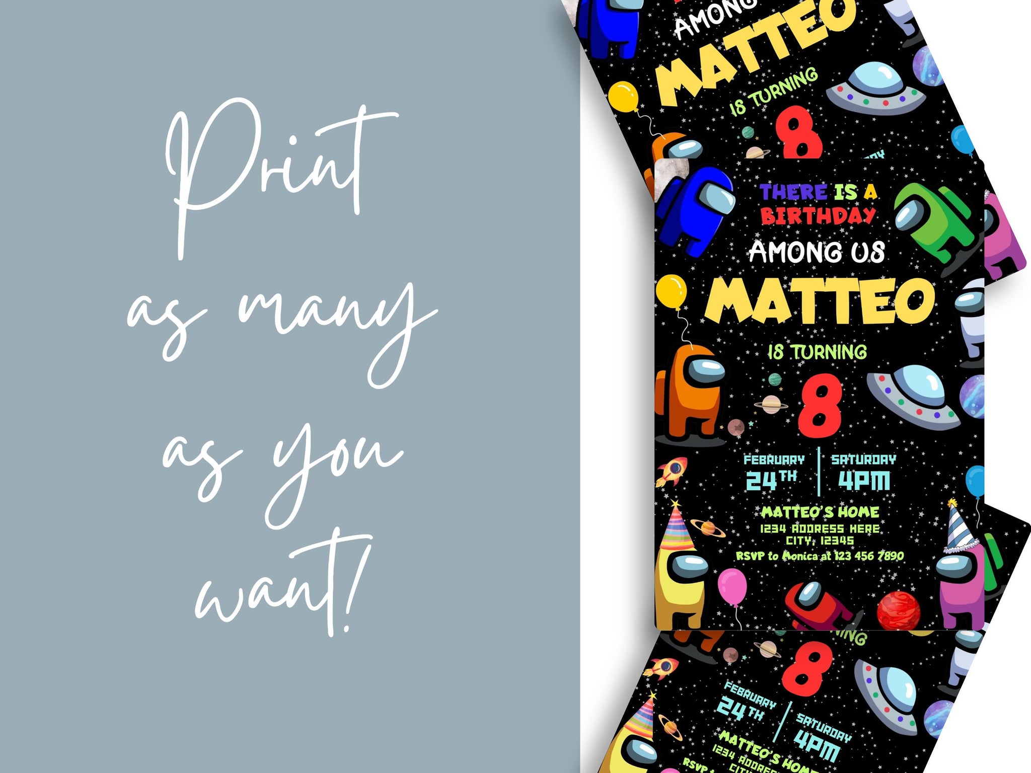 Custom Among Us Birthday Invitation Mama Life Printables Custom among us birthday invitation mama life printables