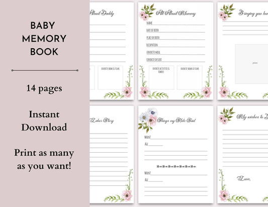 Baby Memory Book - Digital Artwork - Mama Life Printables