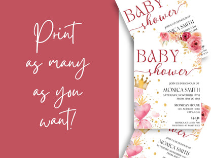 Baby Shower Invitation Girl - Canva Template