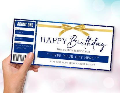 birthday gift ticket template