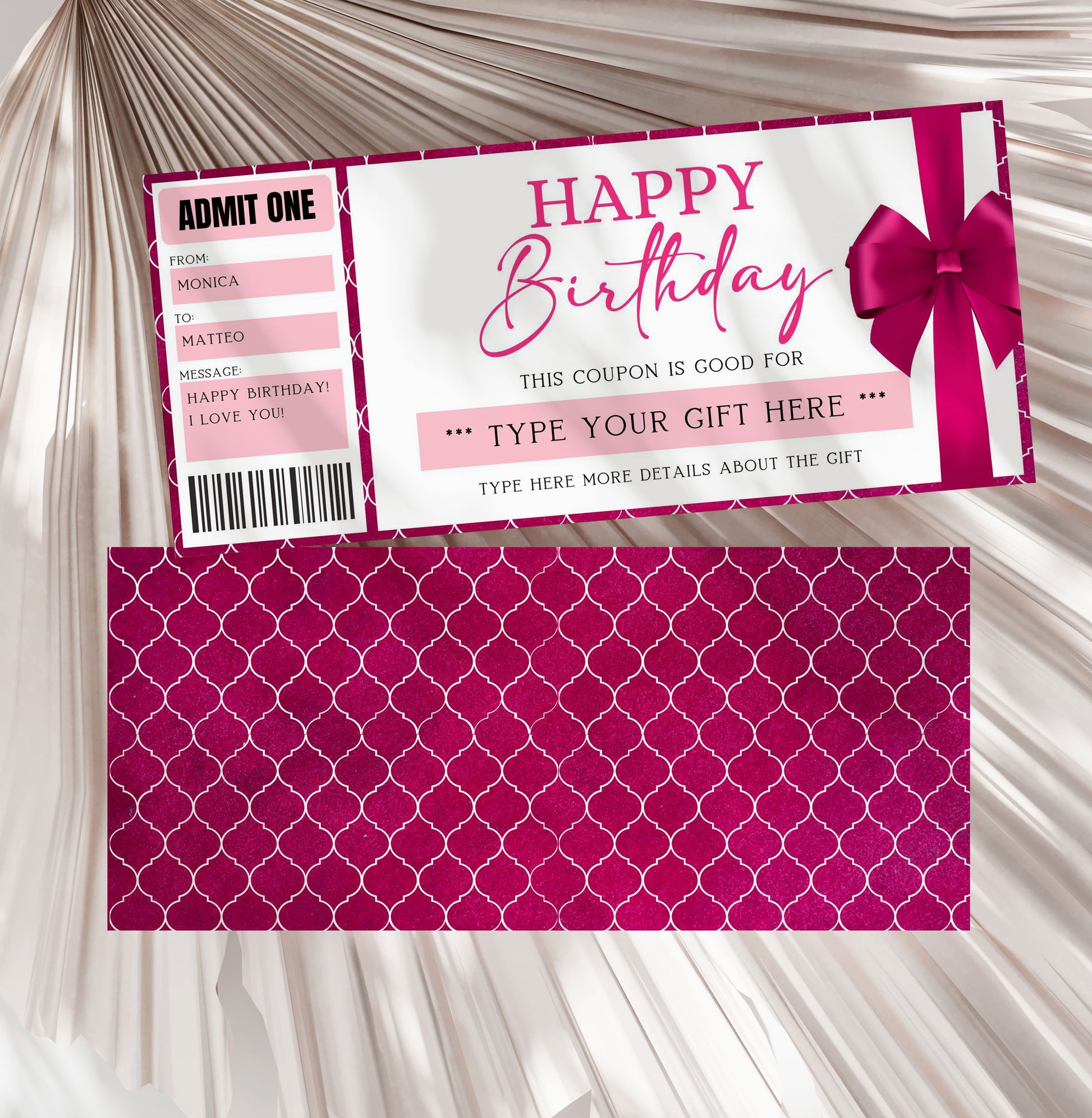 birthday gift ticket template