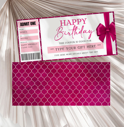 birthday gift ticket template