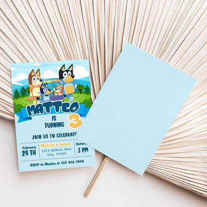 Bluey birthday invitation