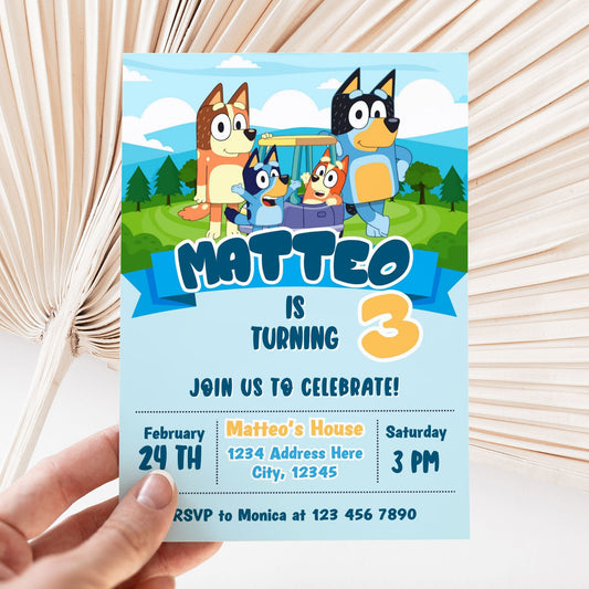 Bluey birthday invitation