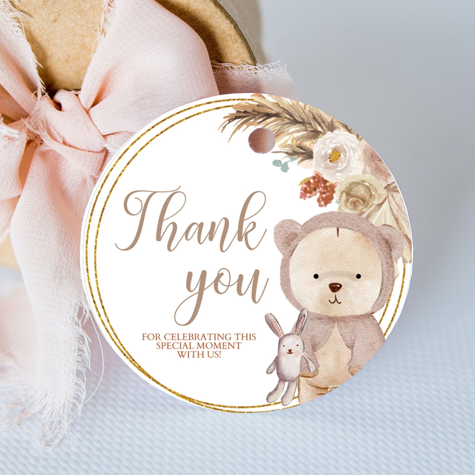 Boho Bear Baby Shower Favor Labels - Party Favors - Mama Life Printables