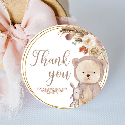 Boho Bear Baby Shower Favor Labels - Party Favors - Mama Life Printables