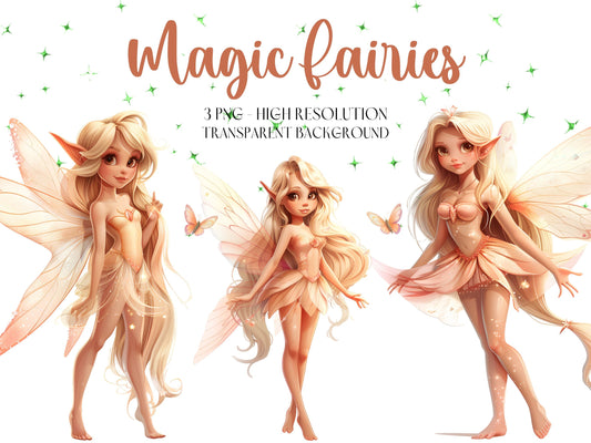 Cartoon Fairies Cliparts - Digital Artwork - Mama Life Printables